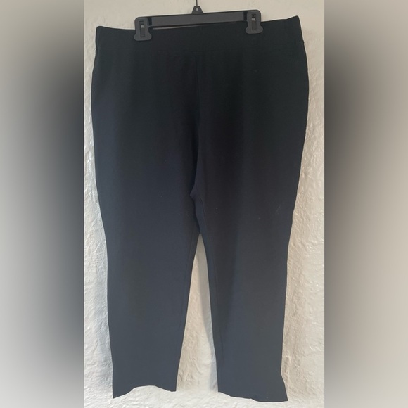 Eileen Fischer Black Slim Fit High Waisted Stretch High-Waisted Pants; size XL - Picture 1 of 4